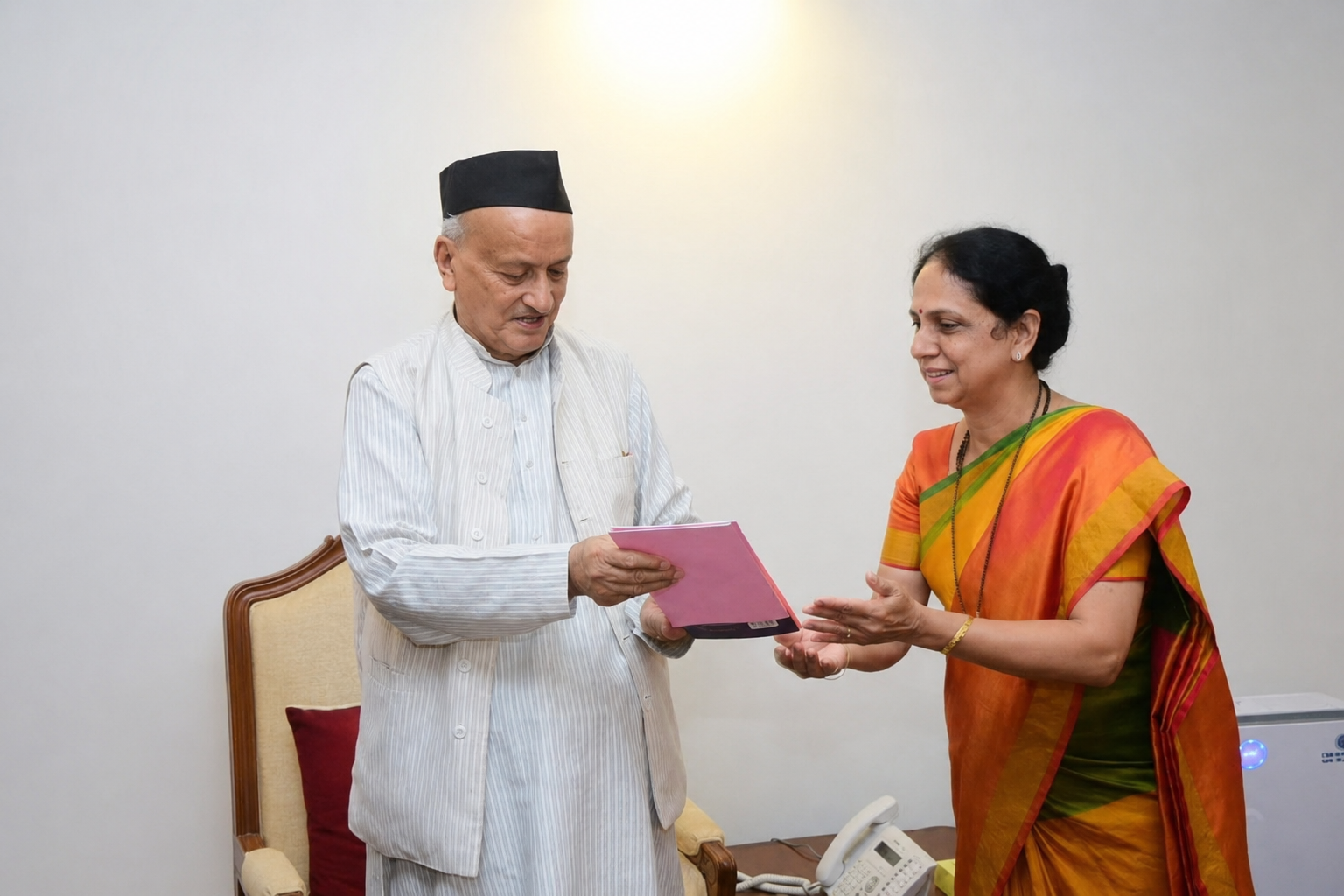 Uma Deshmukh with Governor of Maharashtra